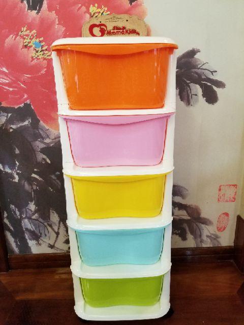 Tủ nhựa ngăn kéo 5 tầng sắc màu