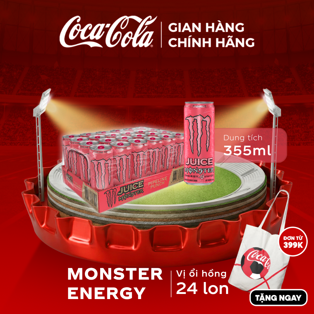 [SIÊU SALE ] Lốc 24 Lon Nước Giải Khát Tăng Lực Monster Pipeline Punch 355ml/Lon Sale 25.05 Coca-Cola Chính Hãng_LD