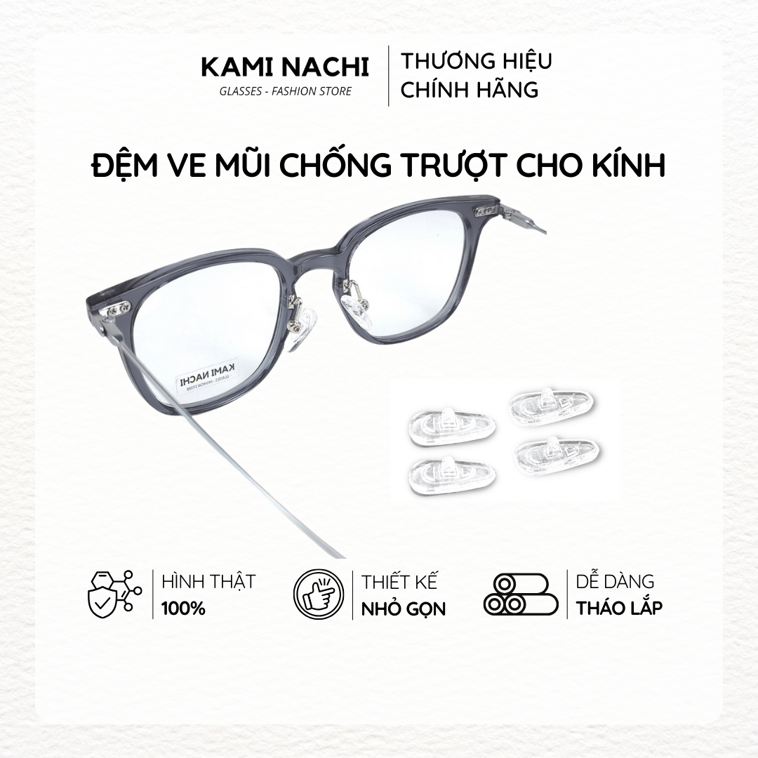 Bộ 2 miếng đệm mũi trong suốt cho kính kim loại KAMI NACHI