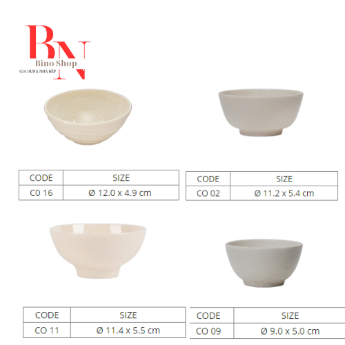 Chén Nhựa Melamine Vân Đá Kem Nhiều Size