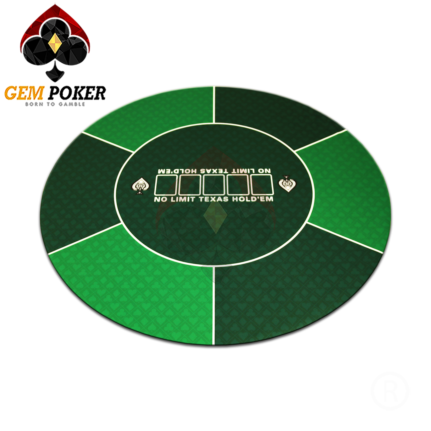 Thảm tròn poker cao su texas - green