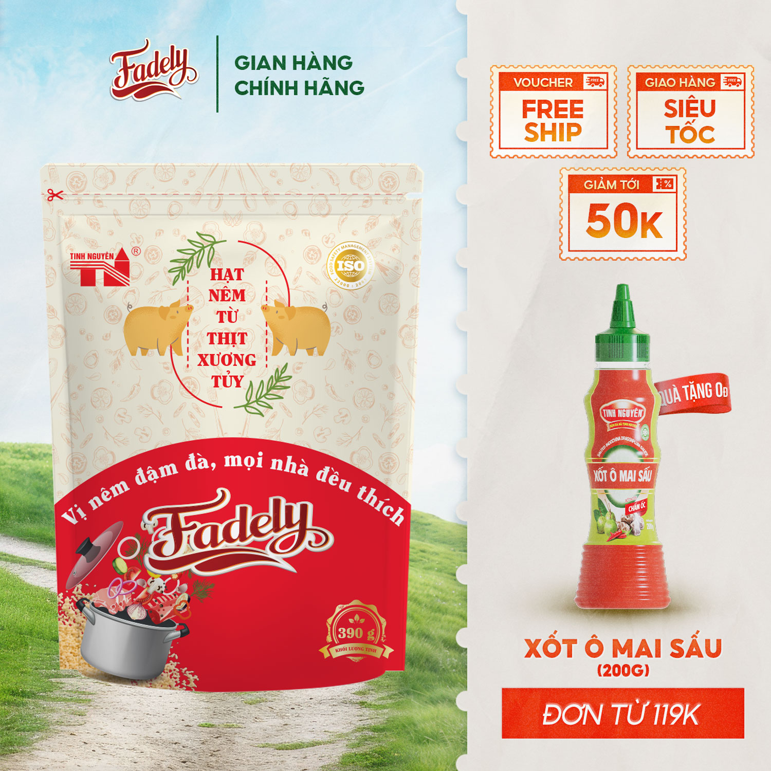 Hạt Nêm Fadely Từ Thịt Và Xương Tủy (390g)