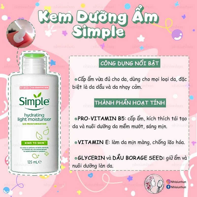 [CHÍNH HÃNG] Kem dưỡng ẩm hàng ngày Simple Kind To Skin 125ml_Dưỡng da mềm mịn màng