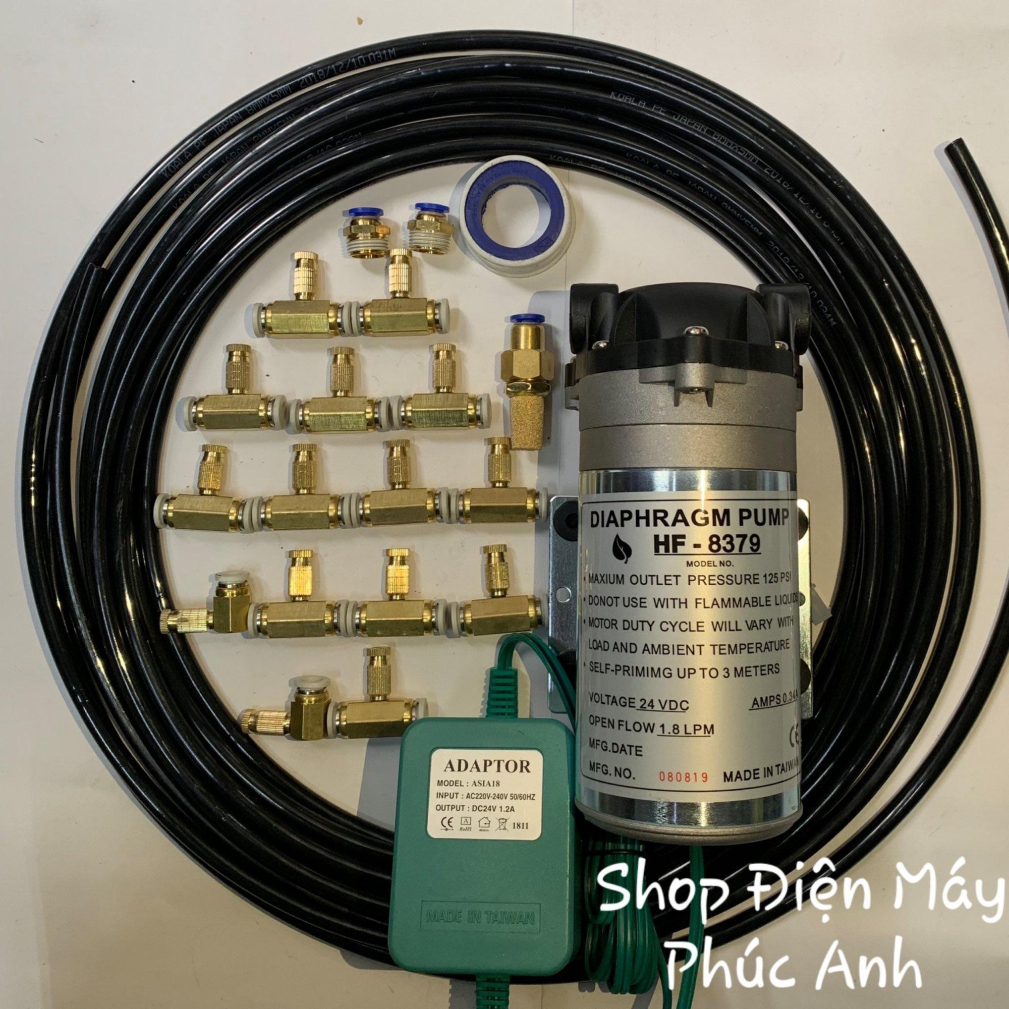 Bơm phun sương làm mát gồm 15 đầu phun và 20m dây