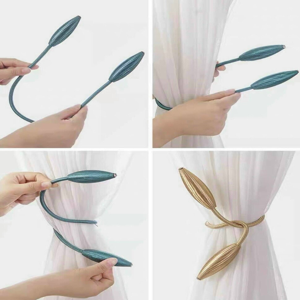 Dây buộc rèm cửa kim loại, dây buộc rèm cửa bằng kim loại uốn dẻo thiết kế quả trám sang trọng,tinh tế