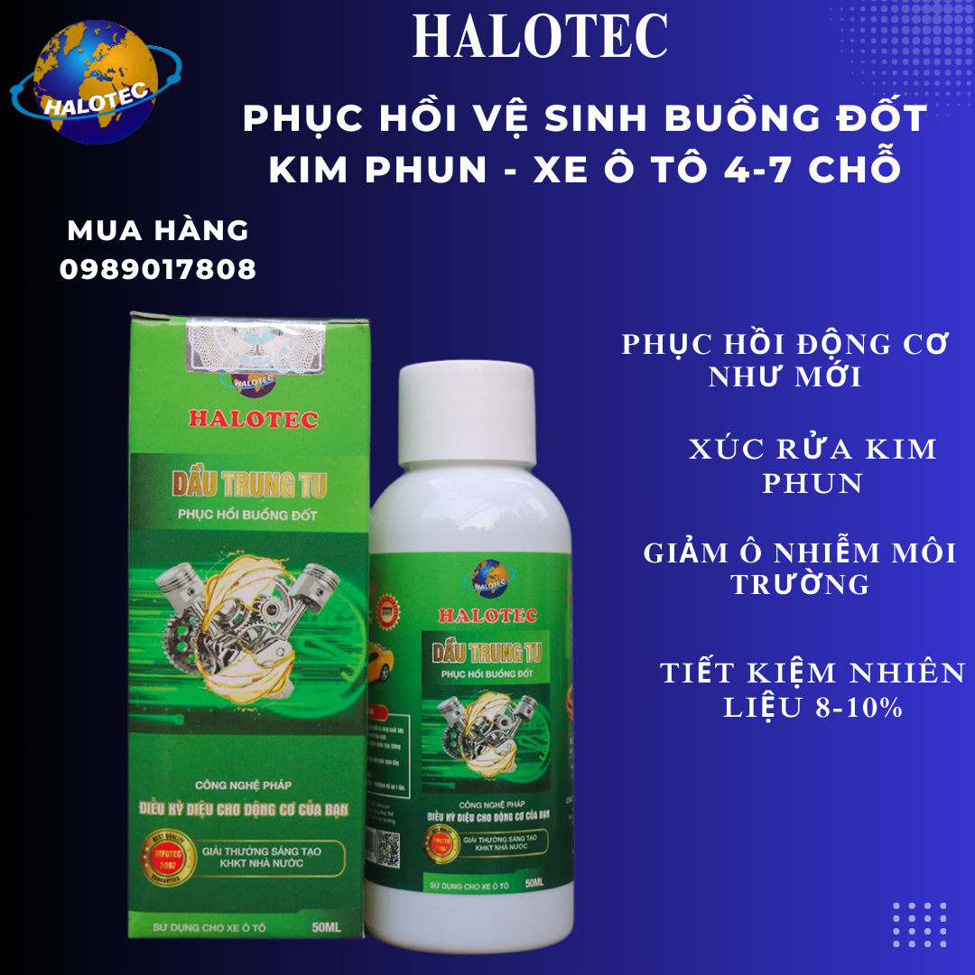 HALOTEC dầu trung tu phục hồi buồng đốt xe ô tô 4 đến 7 chỗ