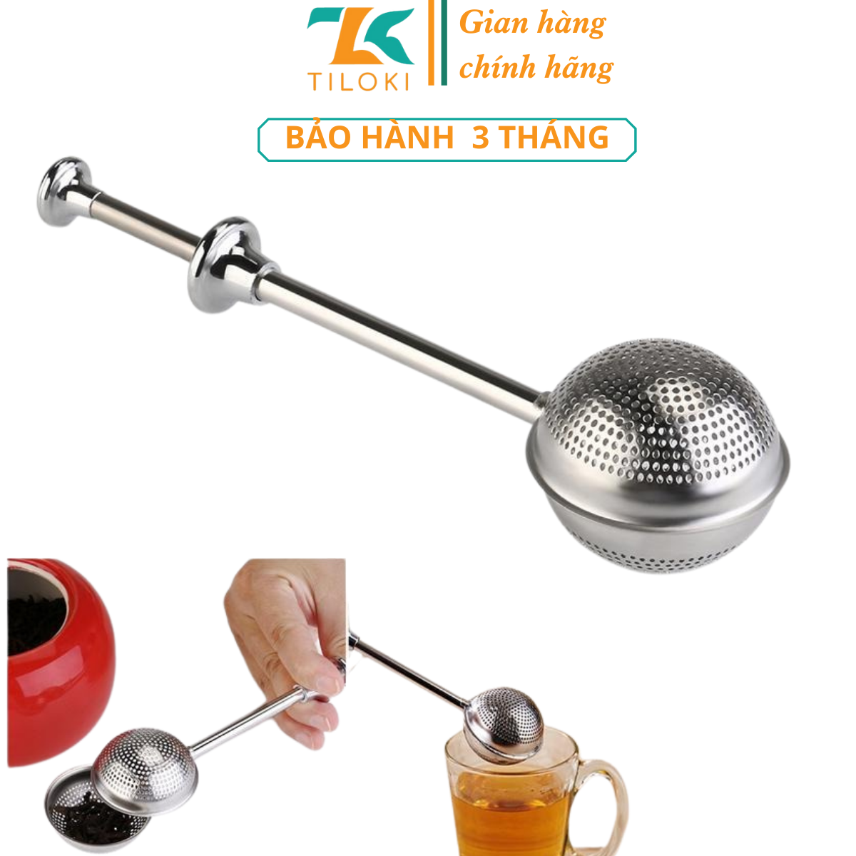 Dụng cụ lọc trà inox 304 hình quả bóng TiLoKi TLT01 - Đồ pha trà inox 304 an toàn