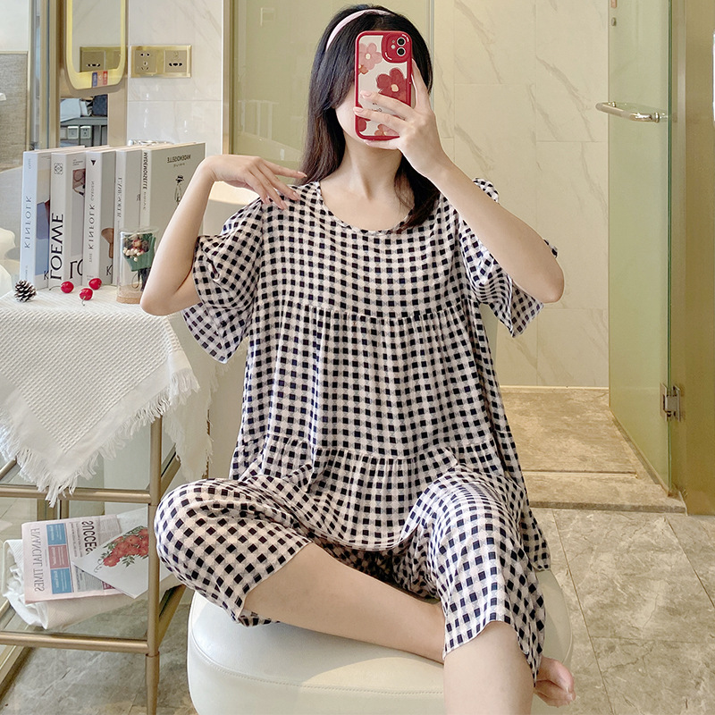 Đồ bộ nữ,bộ mặc nhà lửng chất lanh lụa Quảng Châu nhiều màu mềm mát