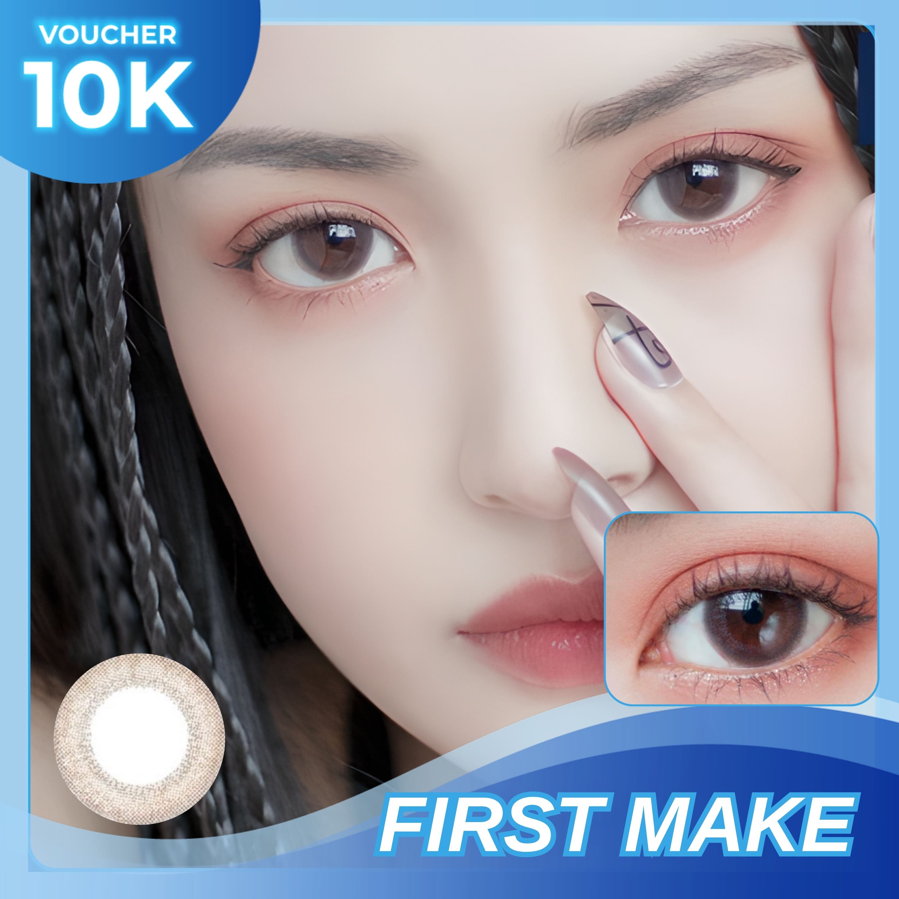 Kính áp tròng SEED 1 ngày màu First Make, lens SEED có độ cho mắt cận - Lens Optic
