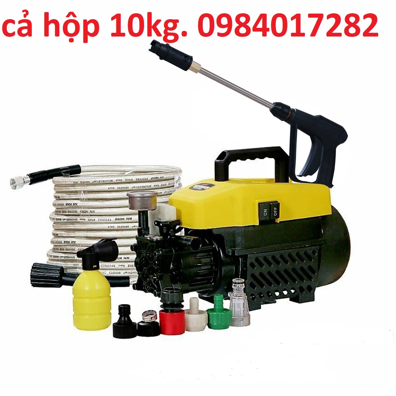 Máy Rửa Xe Mini .Máy rửa xe THÁI LAN áp lực mạnh công suất 2400W - Hàng công ty - Tặng bình xịt tuyết.kim thông súg.