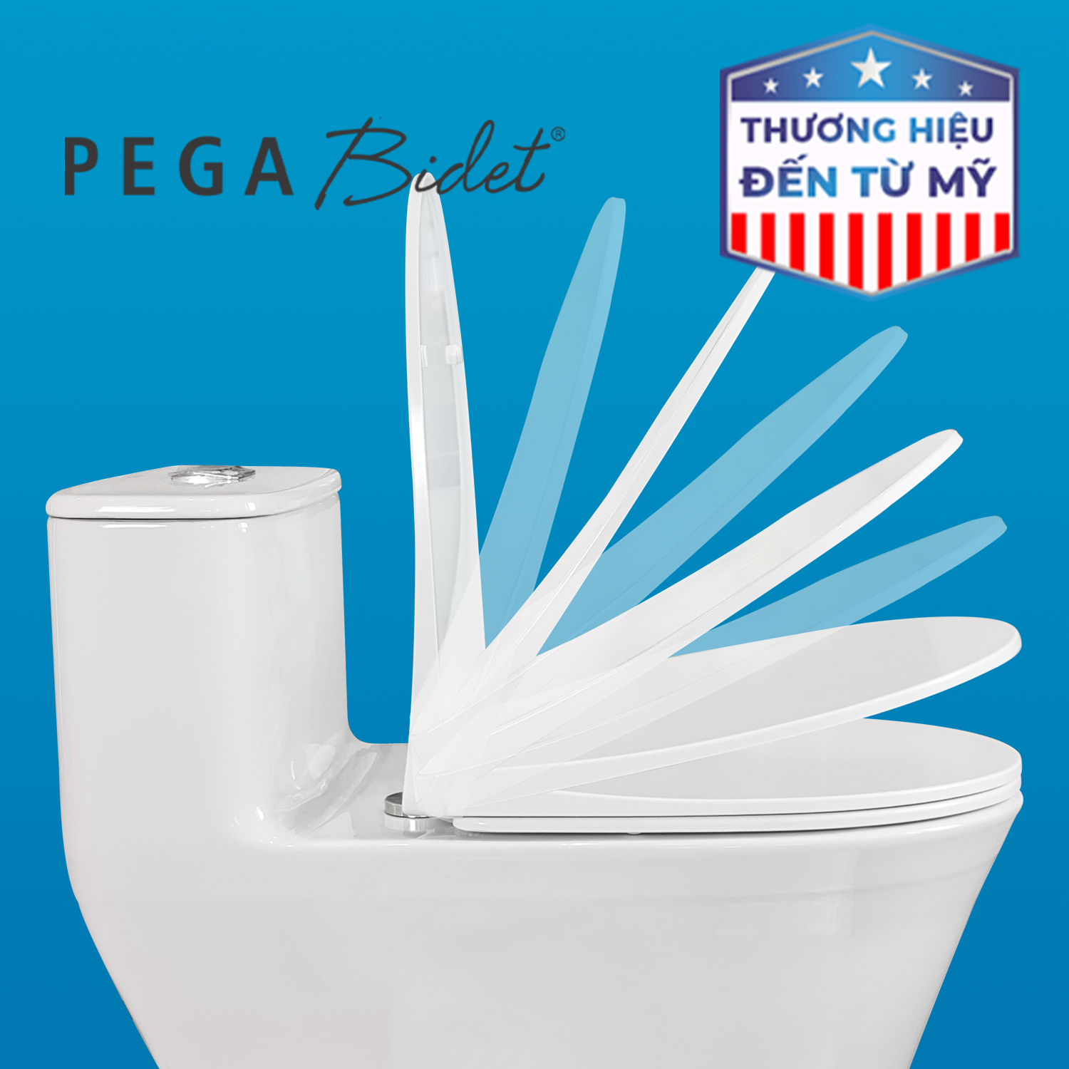 Nắp bồn cầu đóng êm pega bidet chống trầy, dễ lau chùi, gắn được cho nhiều loại bồn cầu thông dụng - thương hiệu mỹ