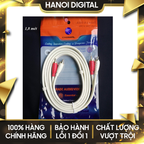 Cáp audio 3.5 ra RCA (hoa sen) CHOSEAL cao cấp chống nhiễu 1m8