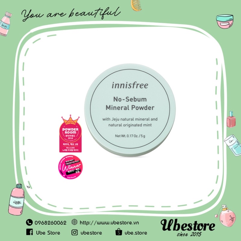 Phấn phủ kiềm dầu innisfree no sebum mineral powder