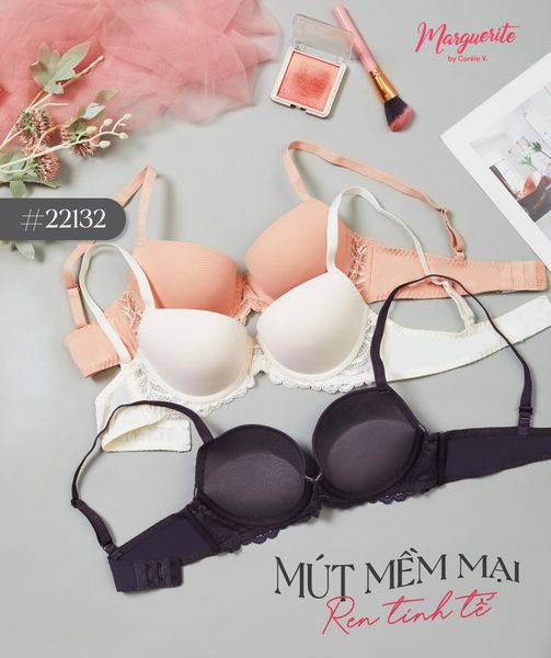 [FREESHIP - 100% HÀNG CHÍNH HÃNG] Áo ngực nữ Marguerite 22132 có gọng, mút vừa nâng đẩy ngực tạo khe màu Da