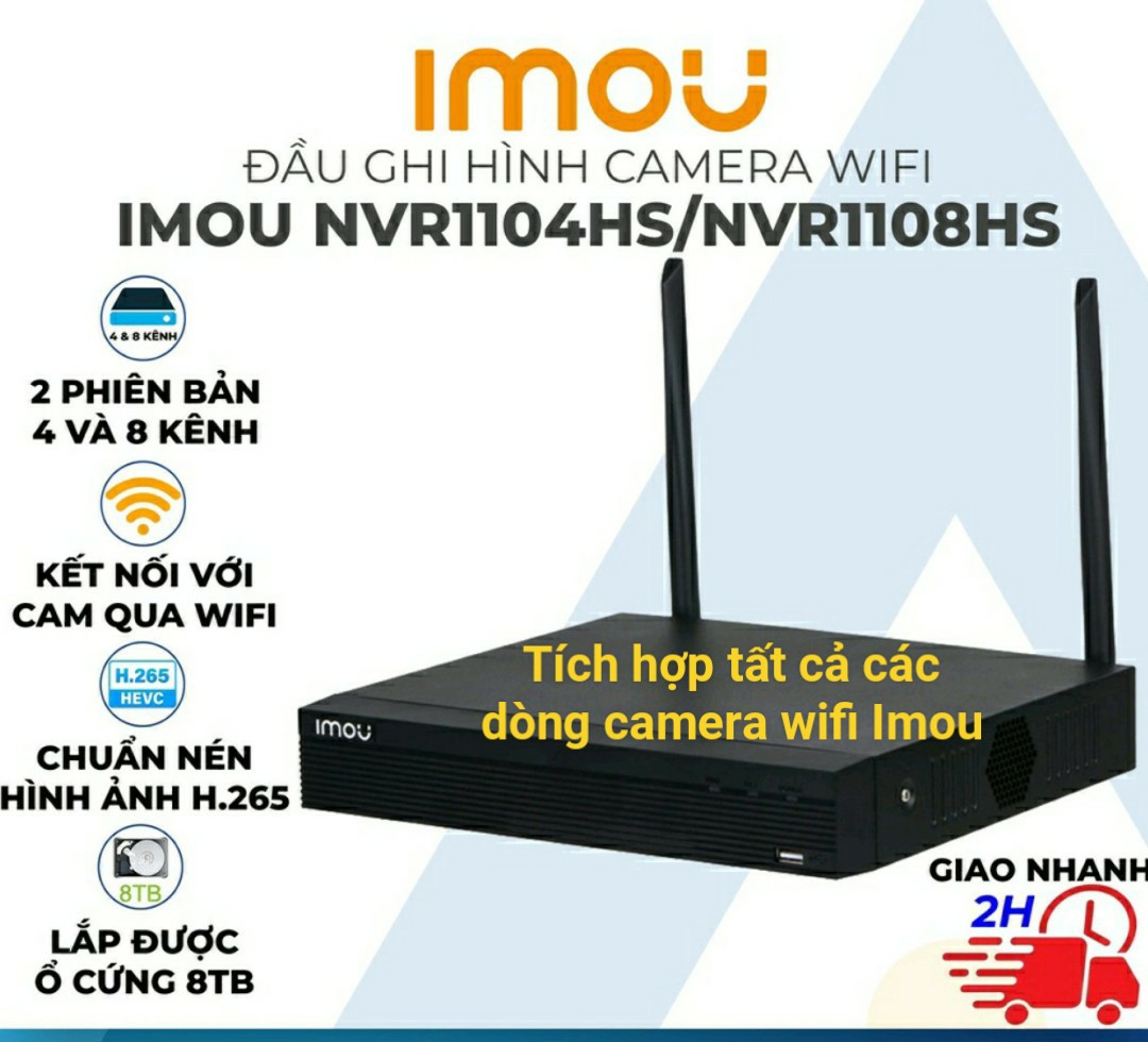 Đầu ghi hình camera ip wifi imou 4 / 8 kênh nvr1104hs-w-s2 / nvr1108hs-w-s2
