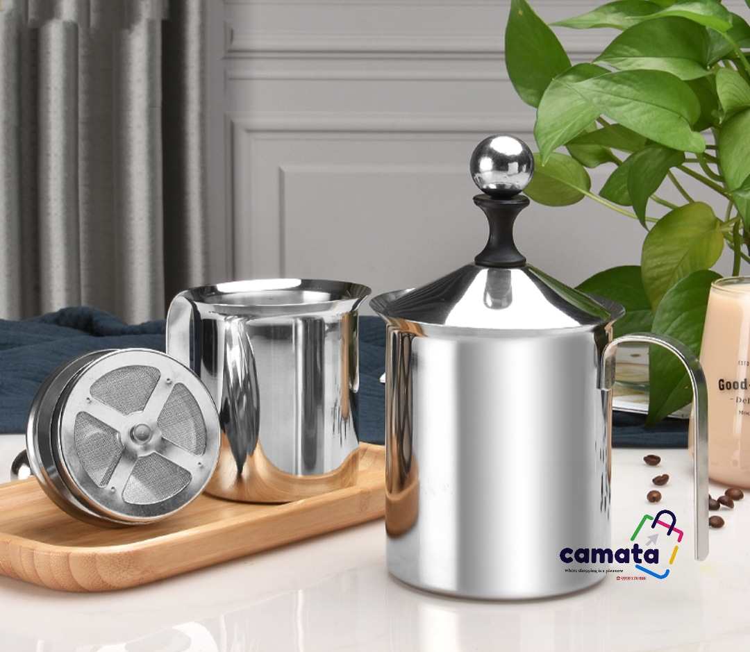 Ca đánh sữa tạo bọt inox - camata - ca đánh sữa 400ml - ca đánh sữa 800ml - ca đánh sữa latte inox - cốc đánh sữa inox 304