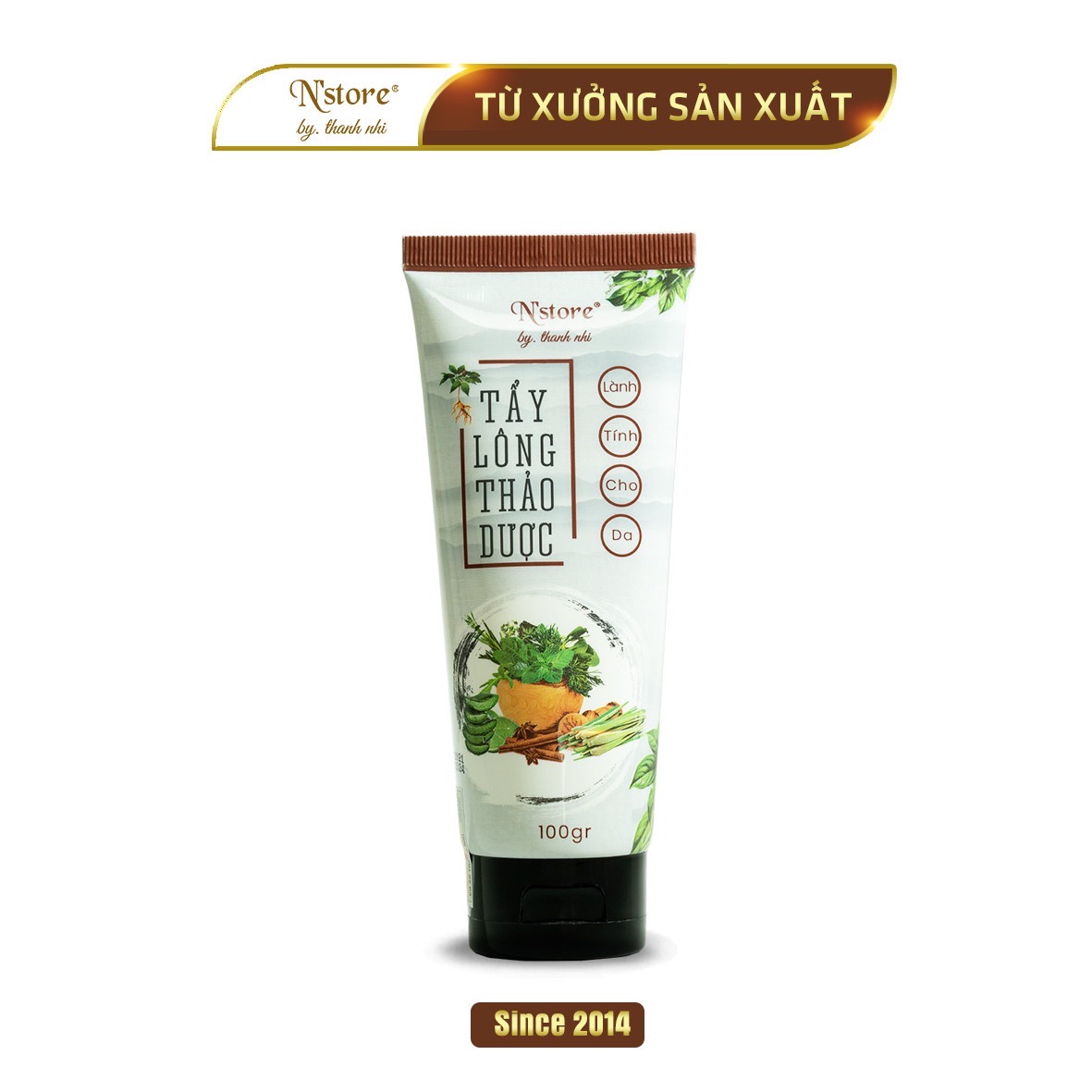 Kem Tẩy Lông Thảo Dược N'store tẩy sạch lông dịu nhẹ, bảo vệ da 100gr