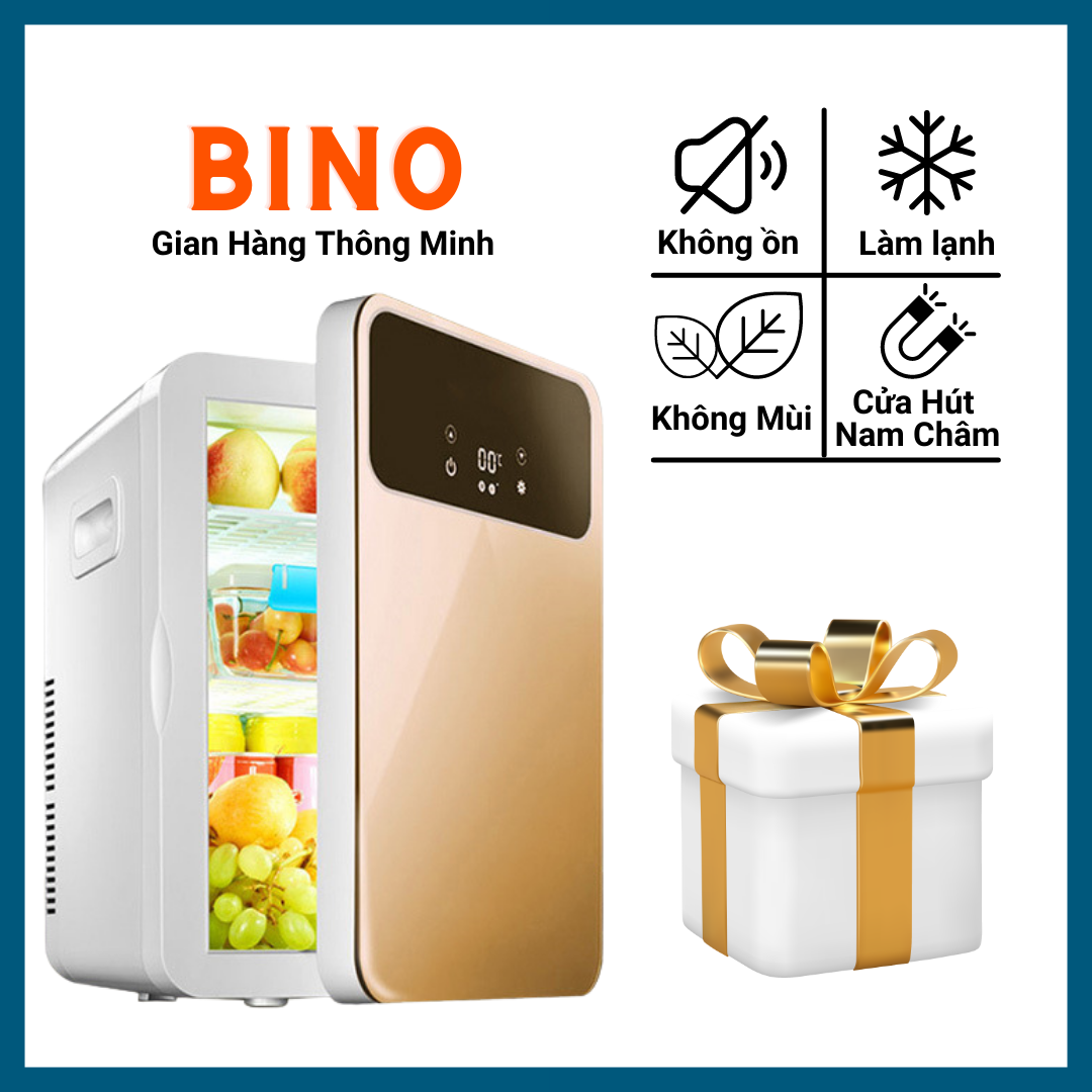 Tủ lạnh mini đựng mỹ phẩm Hyundai 20l Gold, Cửa hút nam châm, Thiết kế sang trọng ,bảo hành chính hãng