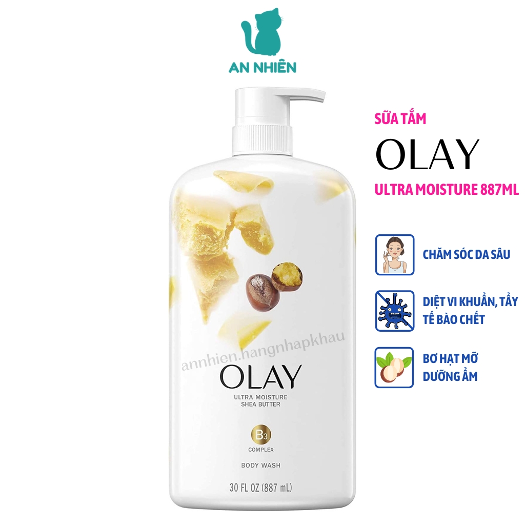 Sữa tắm Olay Ultra Moisture 887ml bơ hạt mỡ dưỡng ẩm hiệu quả
