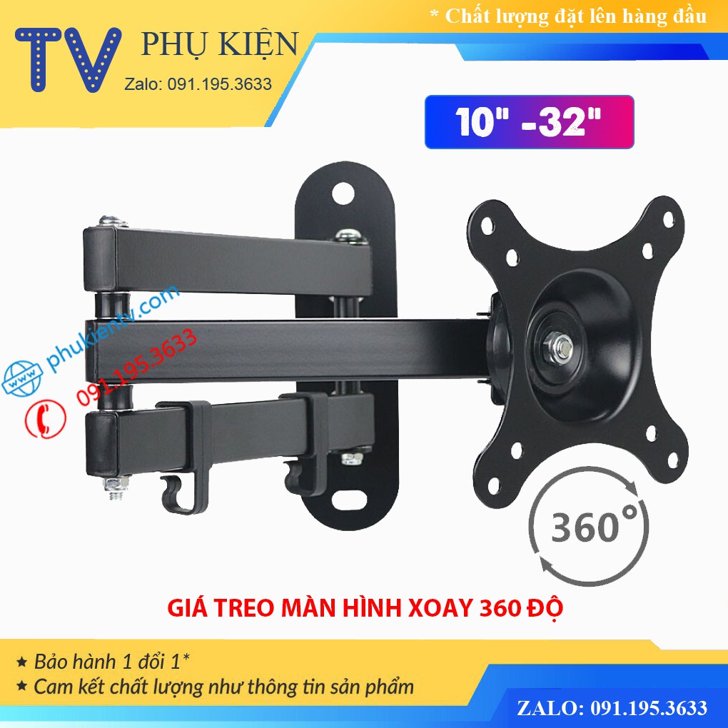 [Xoay 360 Độ] Giá treo màn hình S32 xoay đa năng 10 - 32 inch - Khung Treo Tivi & Màn Hình Gắn Tường
