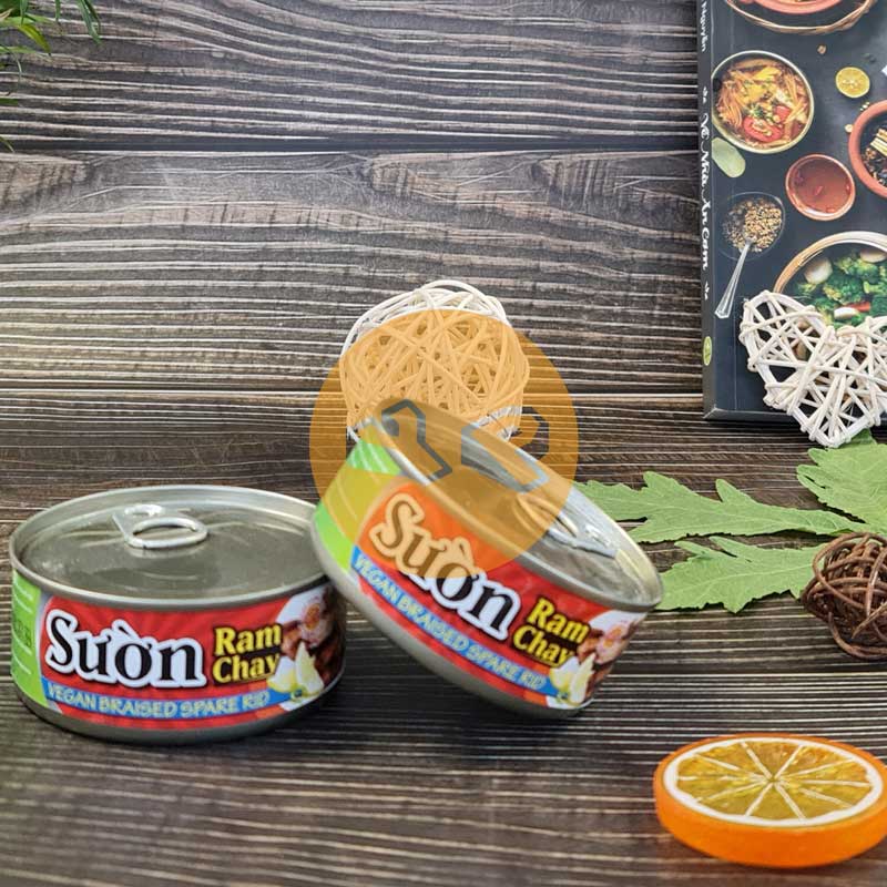 Sườn ram chay Âu Lạc lon 130g - ăn liền - thực phẩm chay ngon