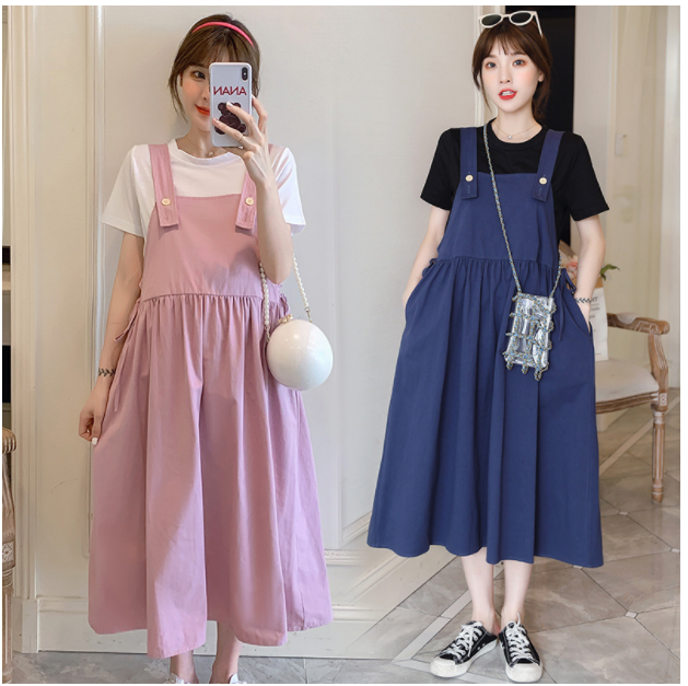 Đầm bầu váy bầu công sở yếm hải quân