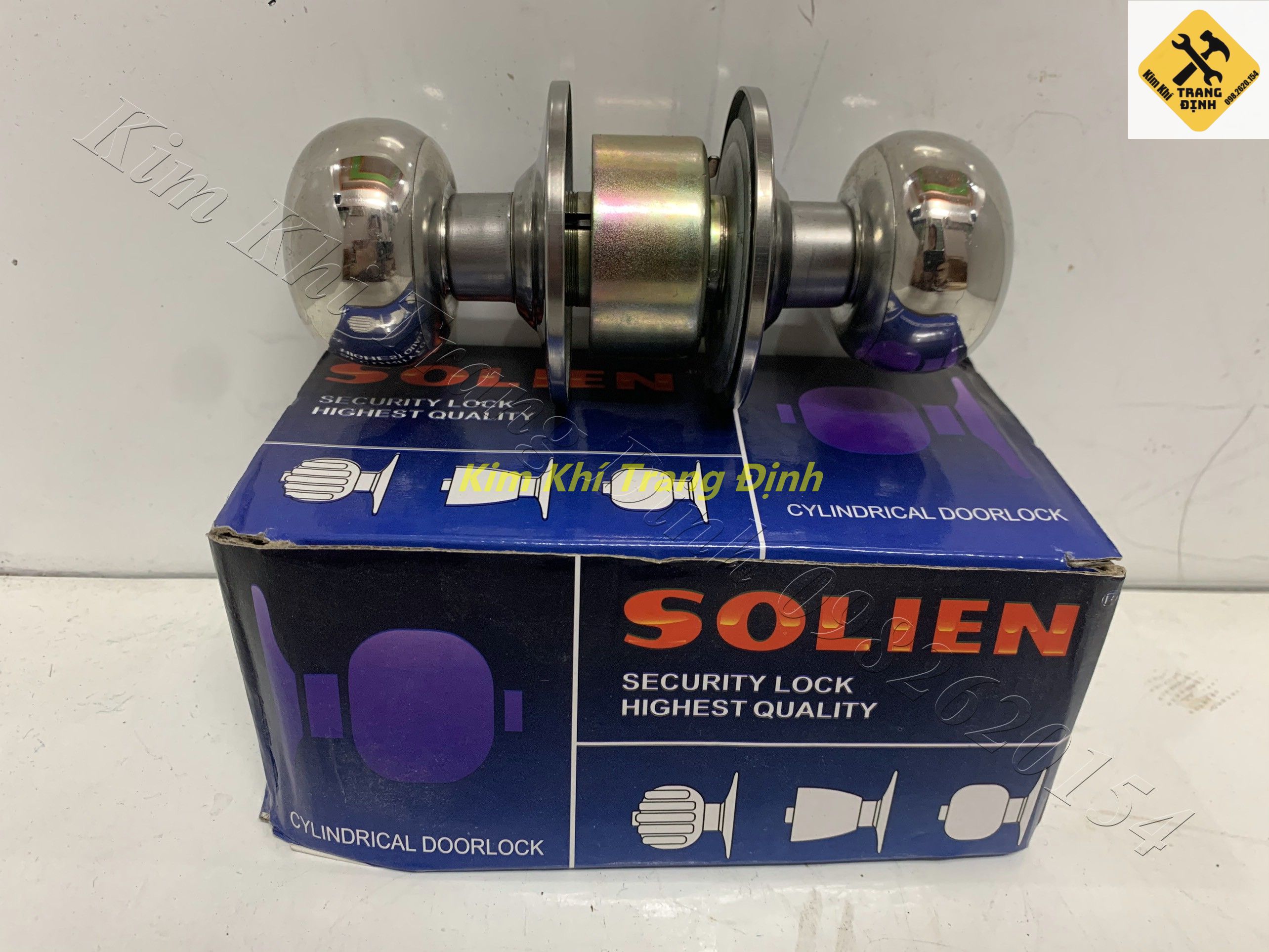 Khóa cửa tay nắm tròn solien loại to - khóa phòng khóa cửa vệ sinh