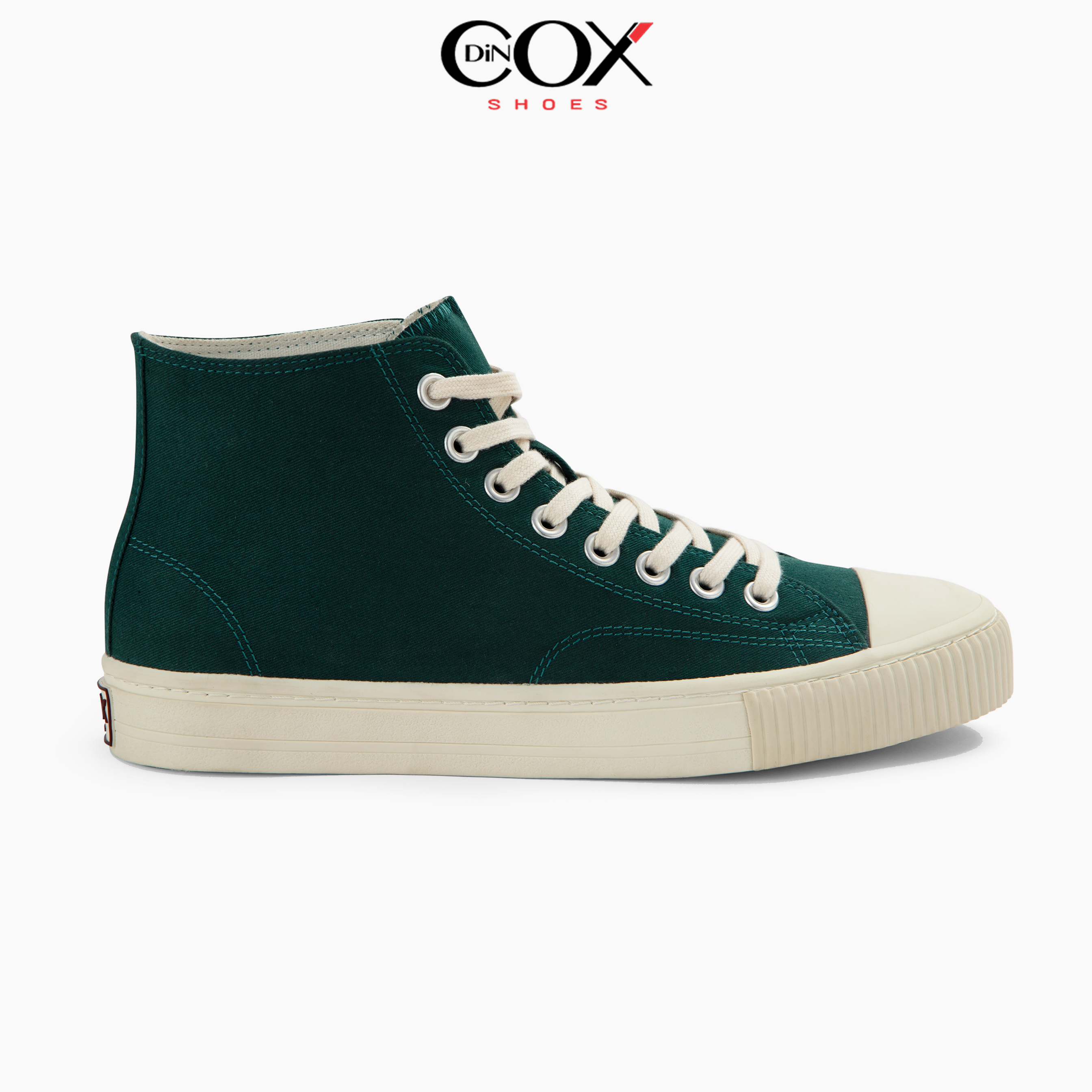 Giày sneaker vải canvas nam nữ cổ cao e06 hi ever green dincox