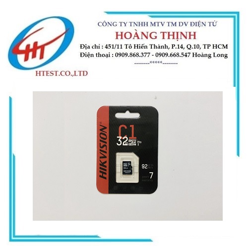 Thẻ nhớ microSD Hikvision 32GB Class 10 upto 92Mb/s