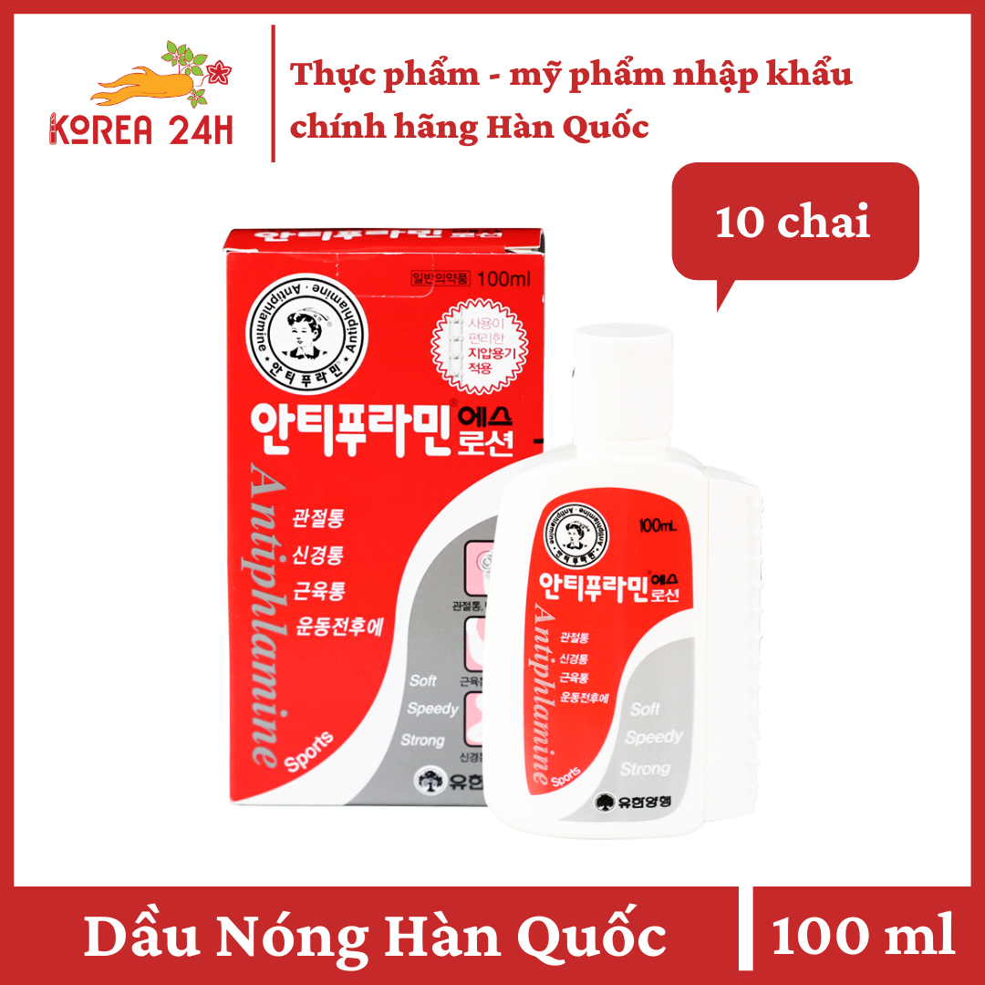 [HCM]Dầu Nóng Hàn Quốc Antiphlamite (10 chai x 100ml)