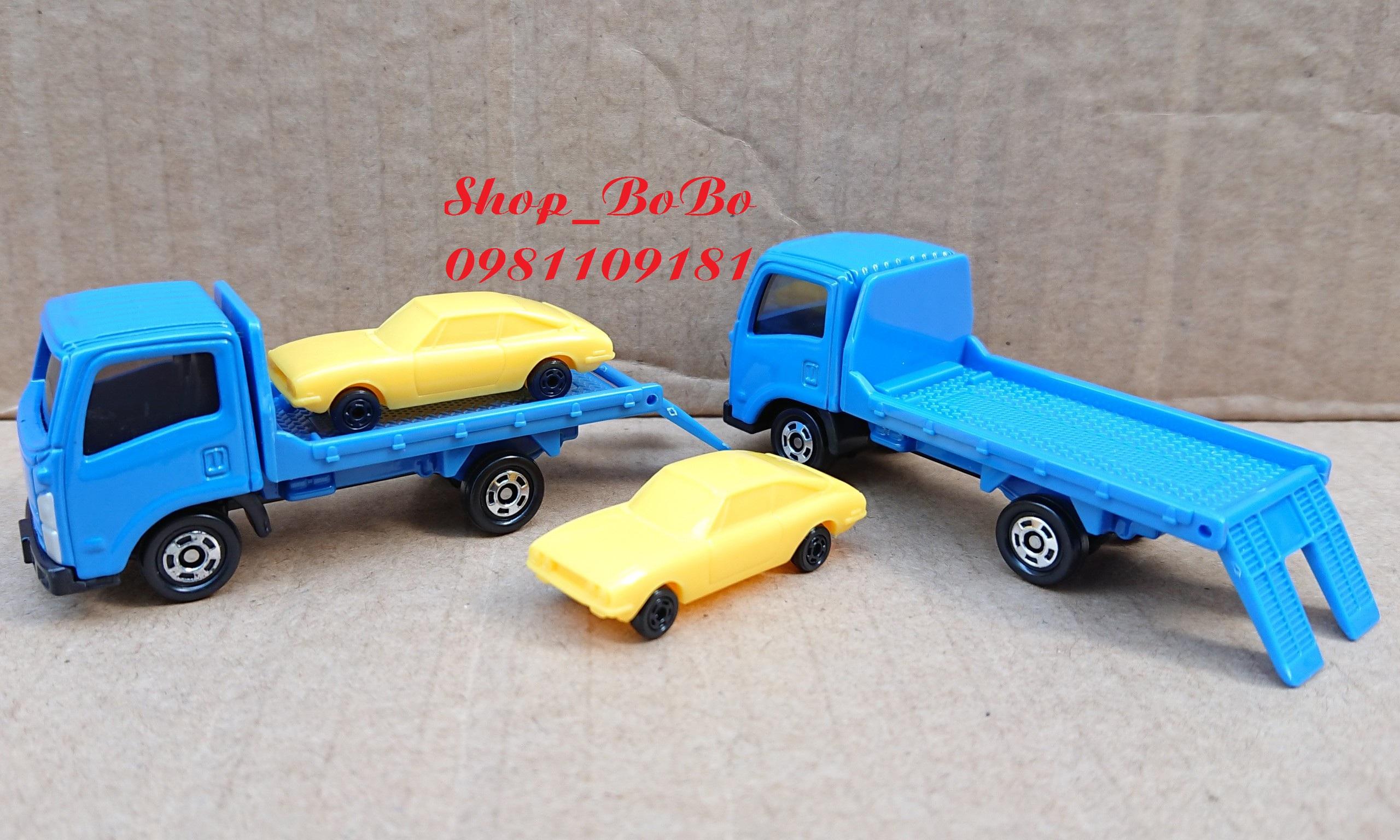 Xe mô hình Tomica - Xe cứu hộ màu xanh (có xe con)