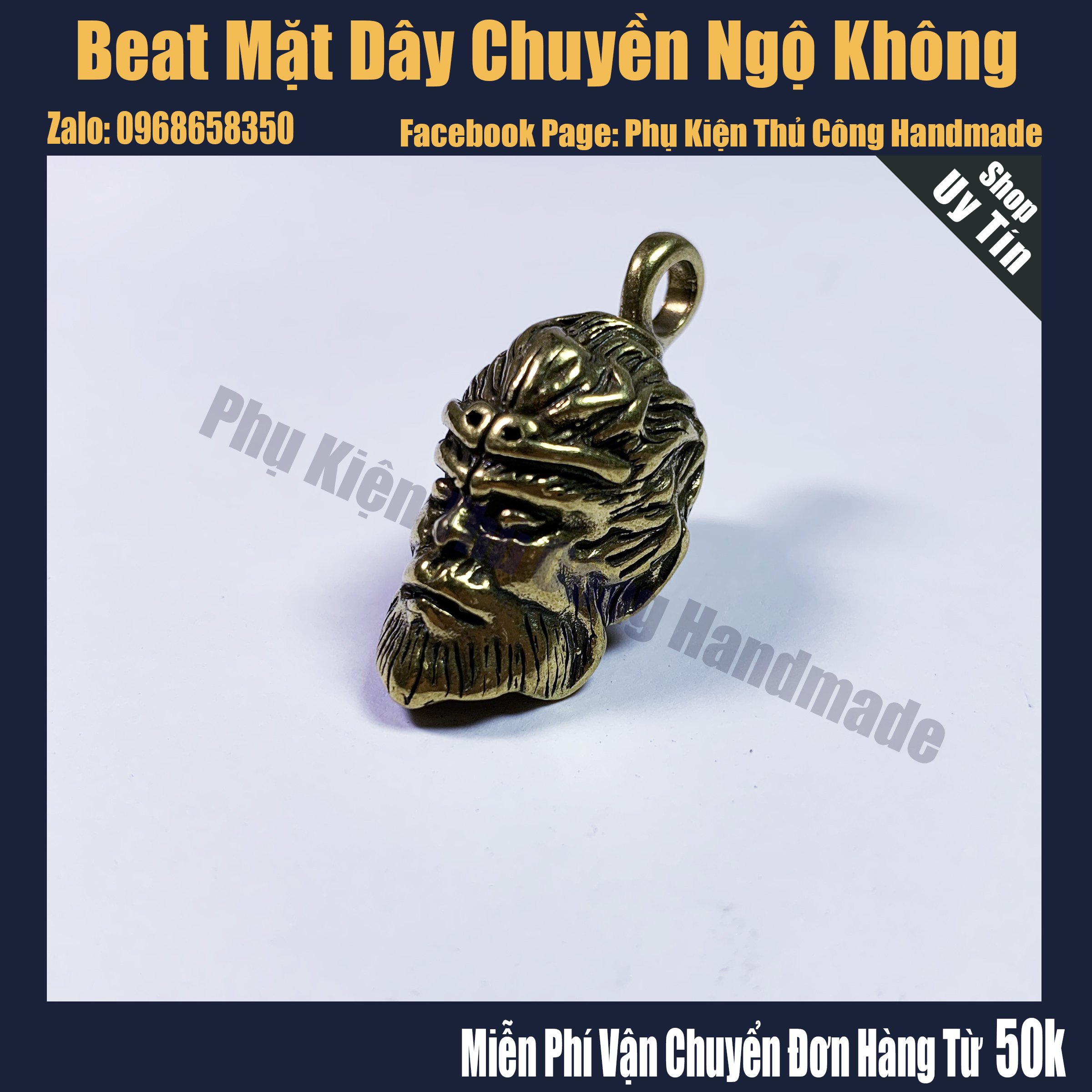 Hạt Beat Mặt Dây Chuyền Ngộ Không Bằng Đồng Cao Cấp