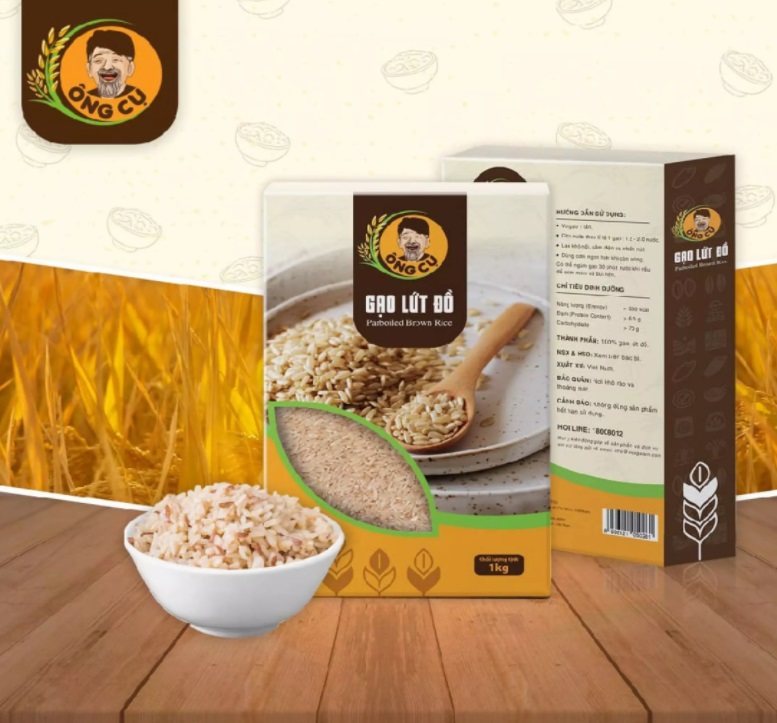 Gạo lứt đồ ông cụ túi 1kg - ông cụ