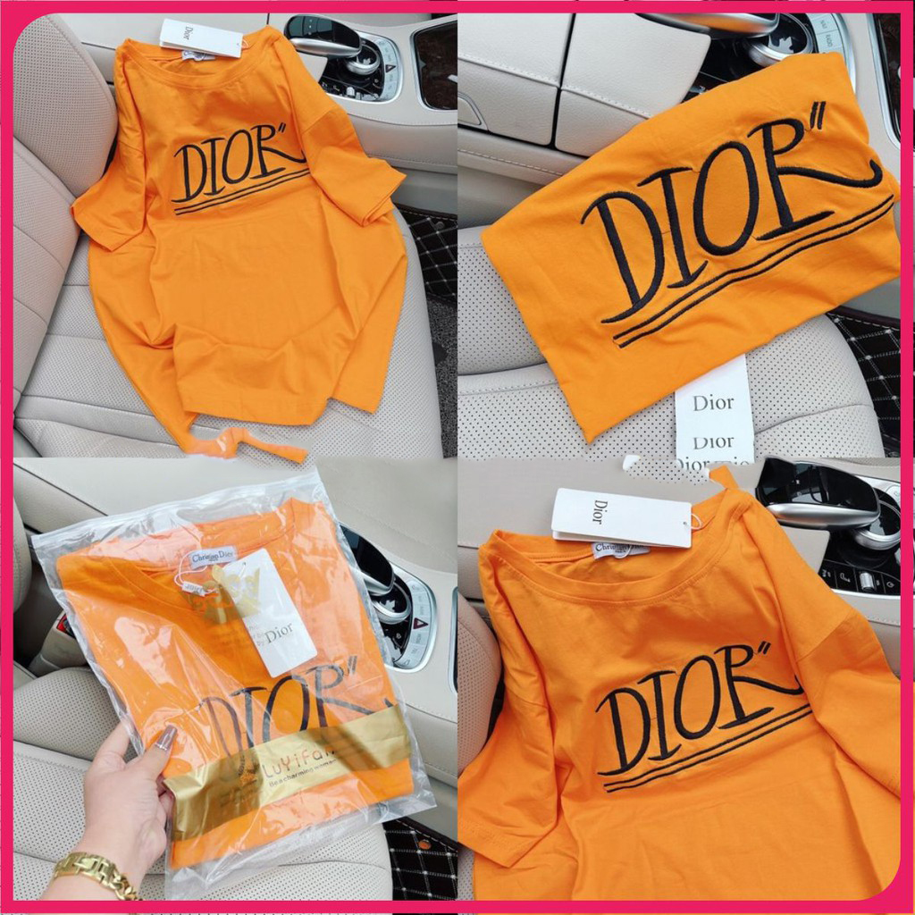 SÉT đồ Áo thun from rộng dấu quần + Quần Legging đùi, Áo Thun nam nữ thêu chữ DI-OR, Áo phông mùa hè HIT HOT hình thật đủ màu