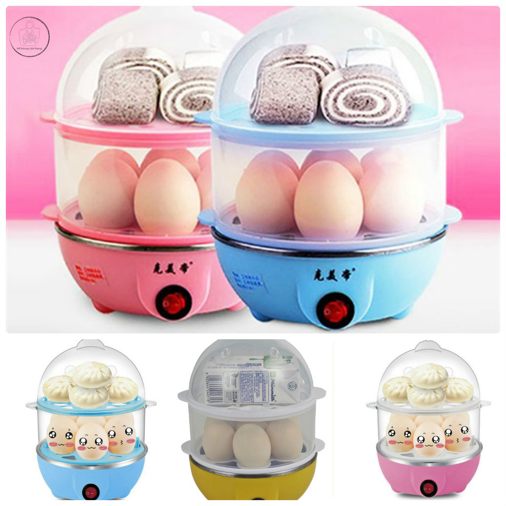 [HCM]Nồi Hấp 2 Tầng Đa Năng Luộc Trứng Và Bánh Hâm Nóng Thức Ăn Hâm Nóng Sữa Cho Bé...