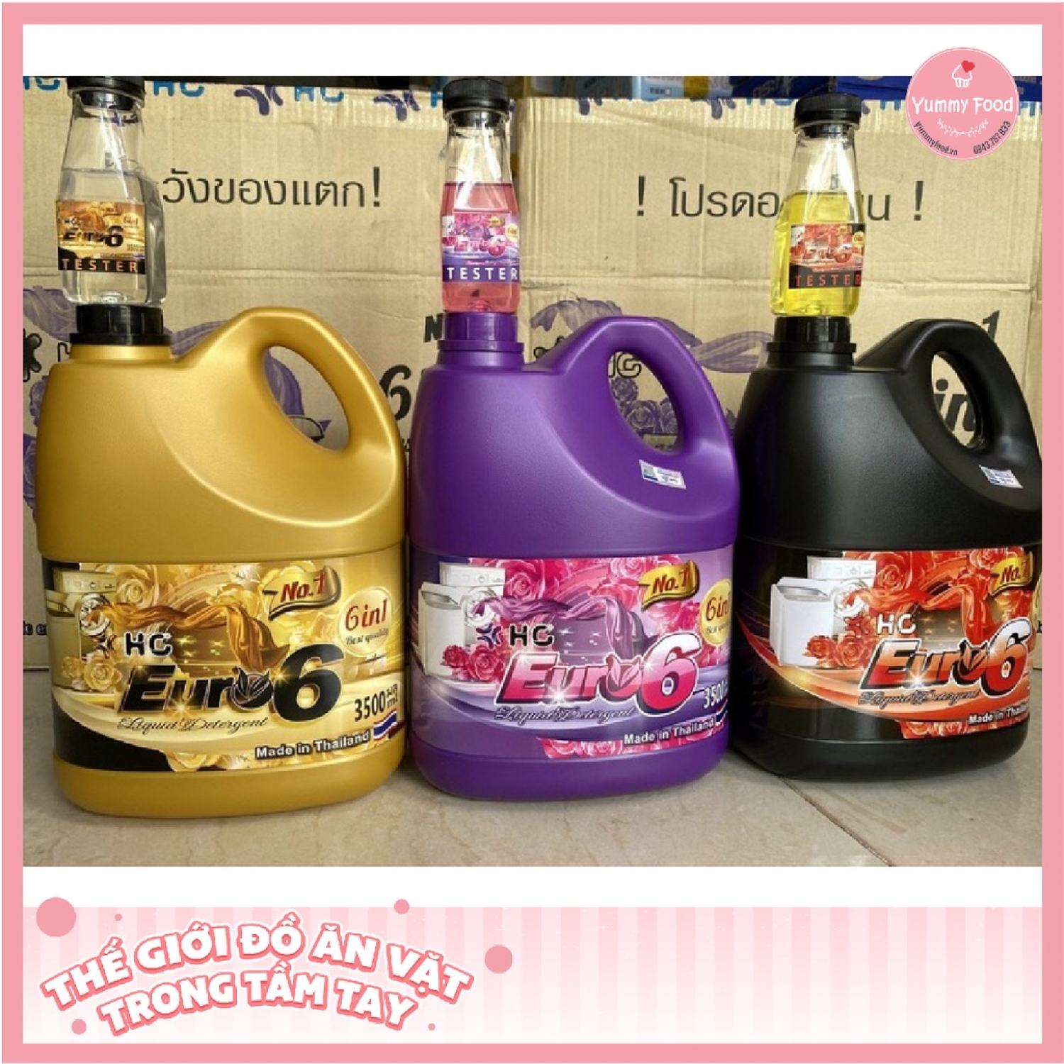 Nước giặt xả hc for euro6 thái lan 6in1 can 3500ml