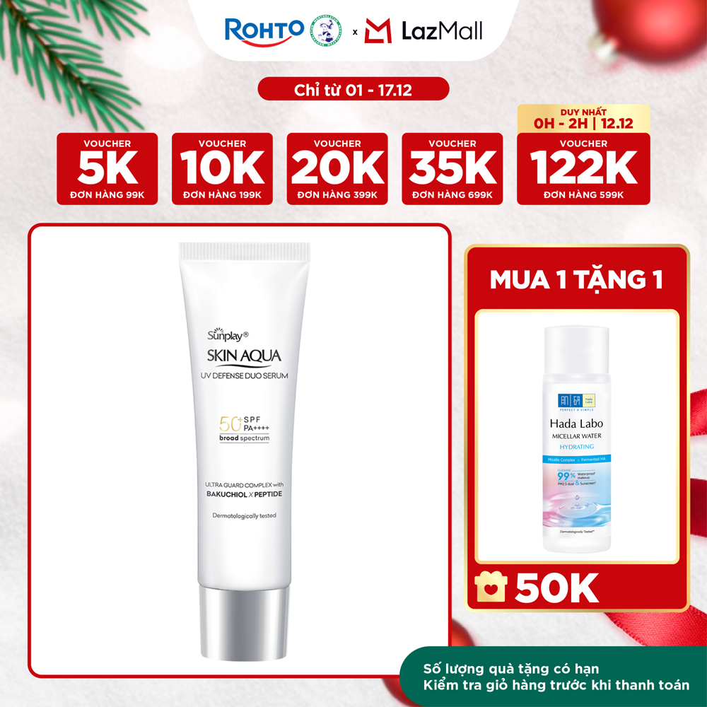  Kem chống nắng dưỡng da chuyên sâu dạng serum Skin Aqua UV Defense Duo Serum 30g 