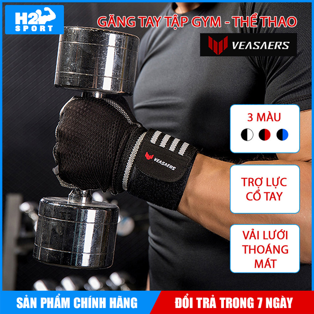 Găng tay tập gym có quấn cổ tay VEASARERS, Găng tay tập GYM 2 trong 1
