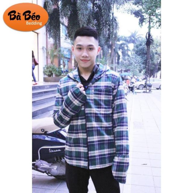 Áo Chống Nắng Loại 1-FREE SHIP-Áo Chống Nắng Kẻ Caro - Chất Liệu Kaki Mềm - Thoáng Khí - Làm Mát - Loại 1 Lớp bà béo Bedding