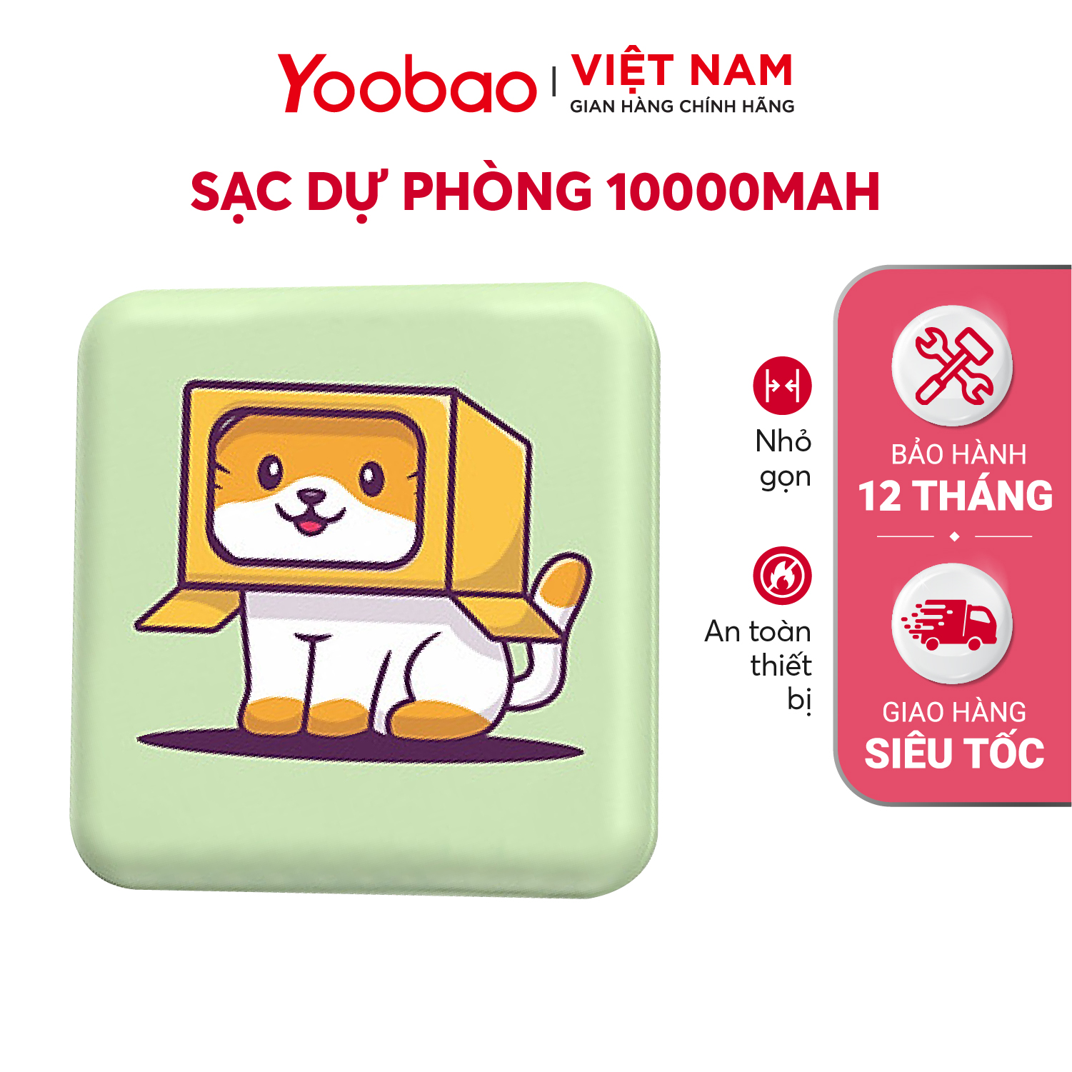 Sạc dự phòng mini dễ thương Yoobao M4 mini dễ thương hài hước 10000mAh Pin Li-Polymer cho điện thoại máy tính bảng... - Hàng phân phối chính hãng - Bảo hành 12 tháng