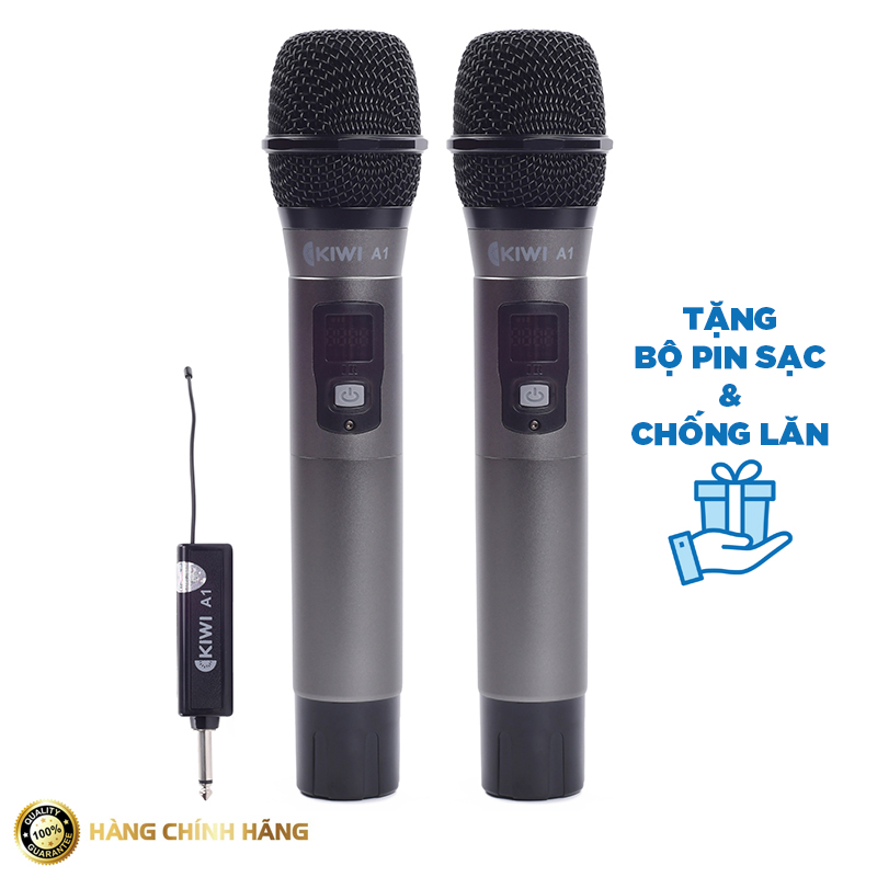 Micro không dây Kiwi A1 CHÍNH HÃNG tặng kèm pin và chống lăn mic