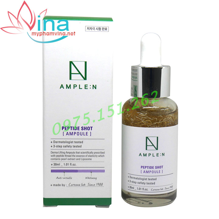 [HCM]TINH CHẤT DƯỠNG TRẮNG DA CHỐNG LÃO HÓA AMPLE:N PEPTIDE SHOT AMPOULE 30ML (TÍM)