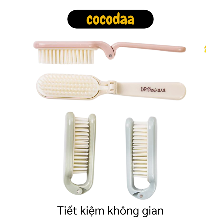 Lược chải tóc gấp gọn - Lược chải tóc mini, massage da đầu - Lược chải tóc gỡ rối dạng gấp gọn bỏ túi tiện dụng