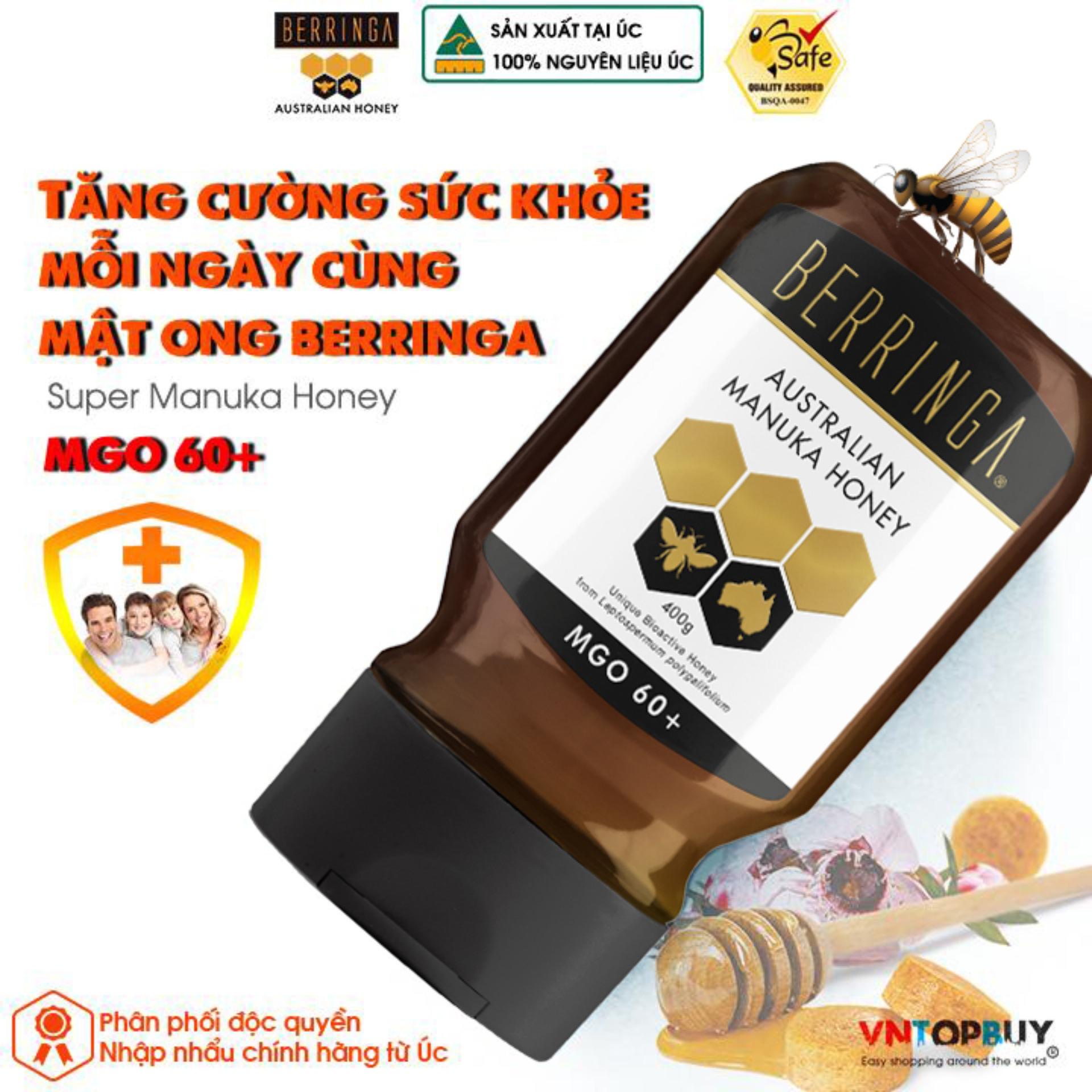 Mật ong 100% hữu cơ Úc dược tính sinh học cao kháng khuẩn mạnh Berringa Everyday 400g