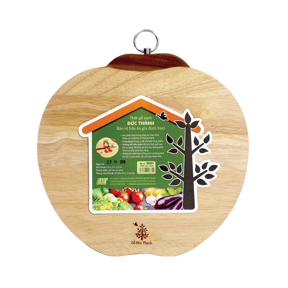 Thớt quả cà chua 02831 gỗ đức thành