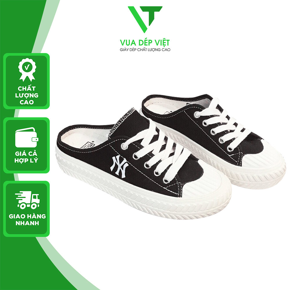 Giày sục thể thao nữ NY đạp gót DV28 Giày vải thể thao đạp gót đế 4cm siêu nhẹ chống trơn trượt êm chân - Vua Dép Việt