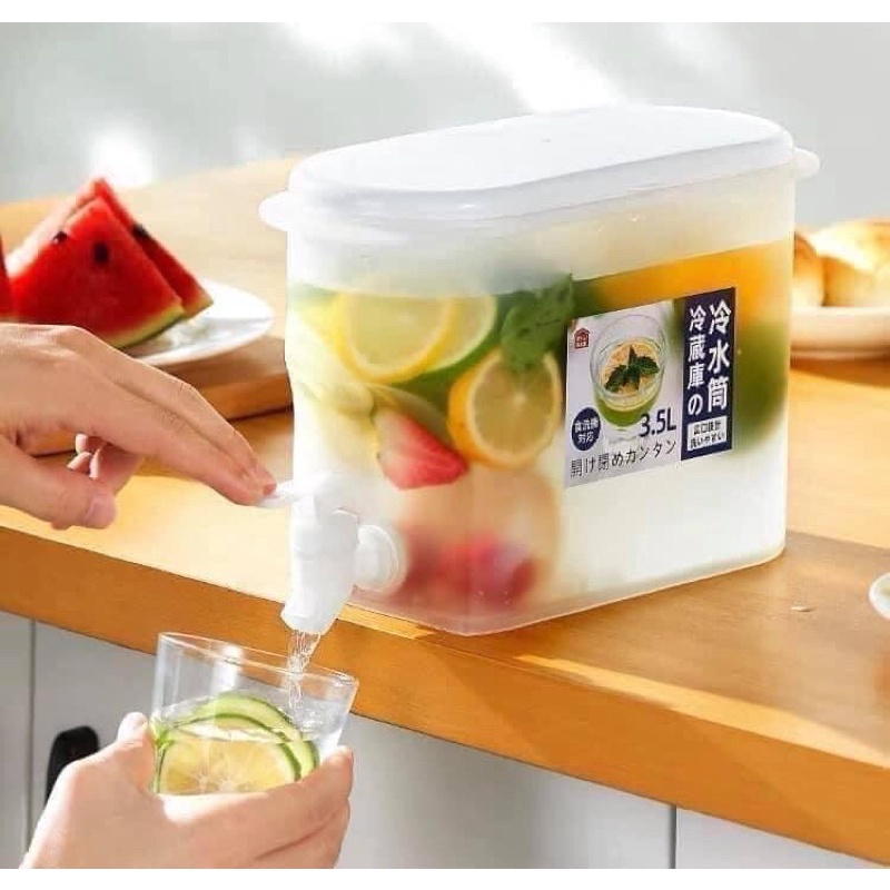 Bình nước 3.5l có vòi,bình nước có vòi để tủ lạnh tiện dụng cao cấp-Bình nước để tủ lạnh tiện lợi 3.5lit