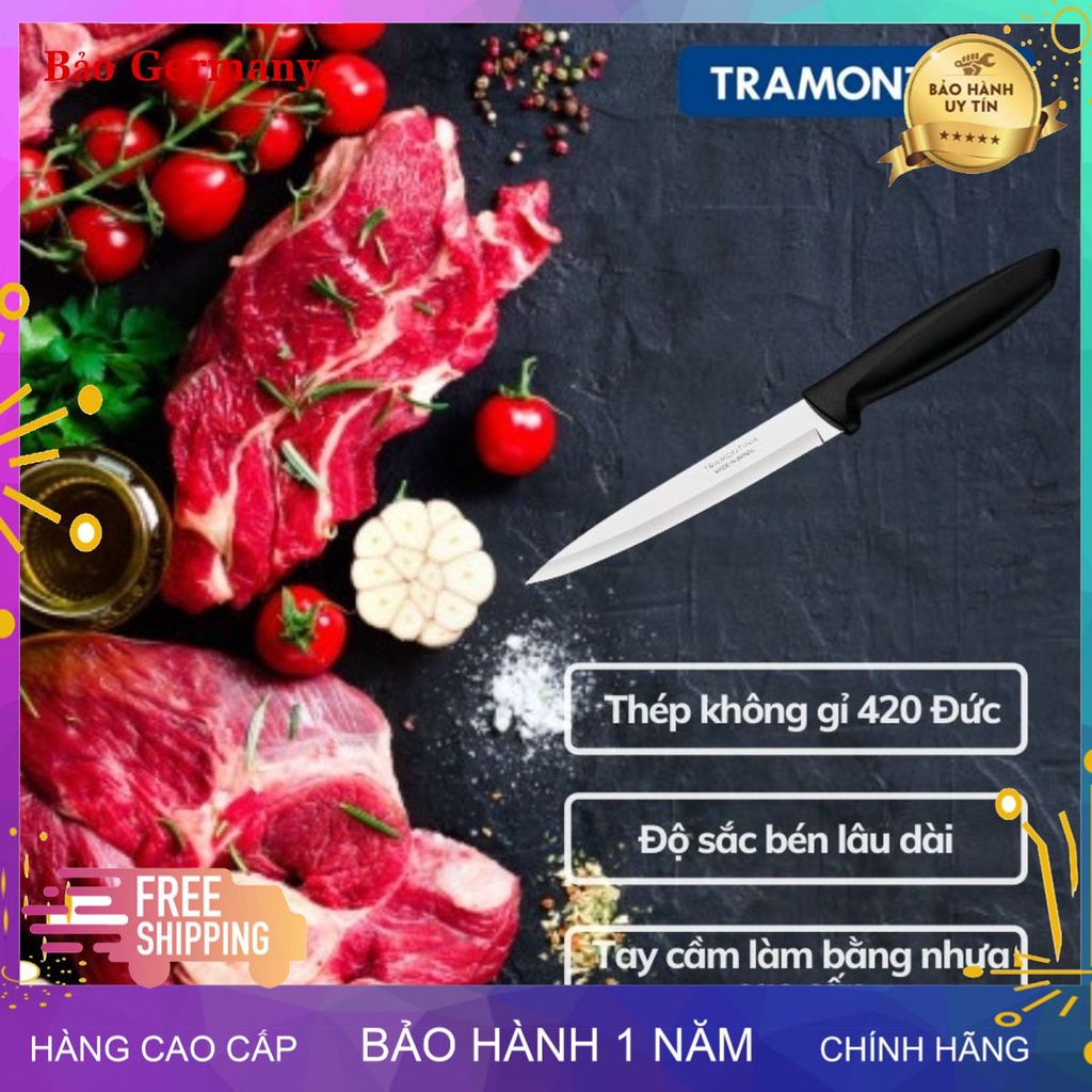 [combo]Dao bếp Tramontina PLENUS nhập khẩu phân phối chính hãng từ Brazil thép không gỉ cán nhựa PP có bảo hành