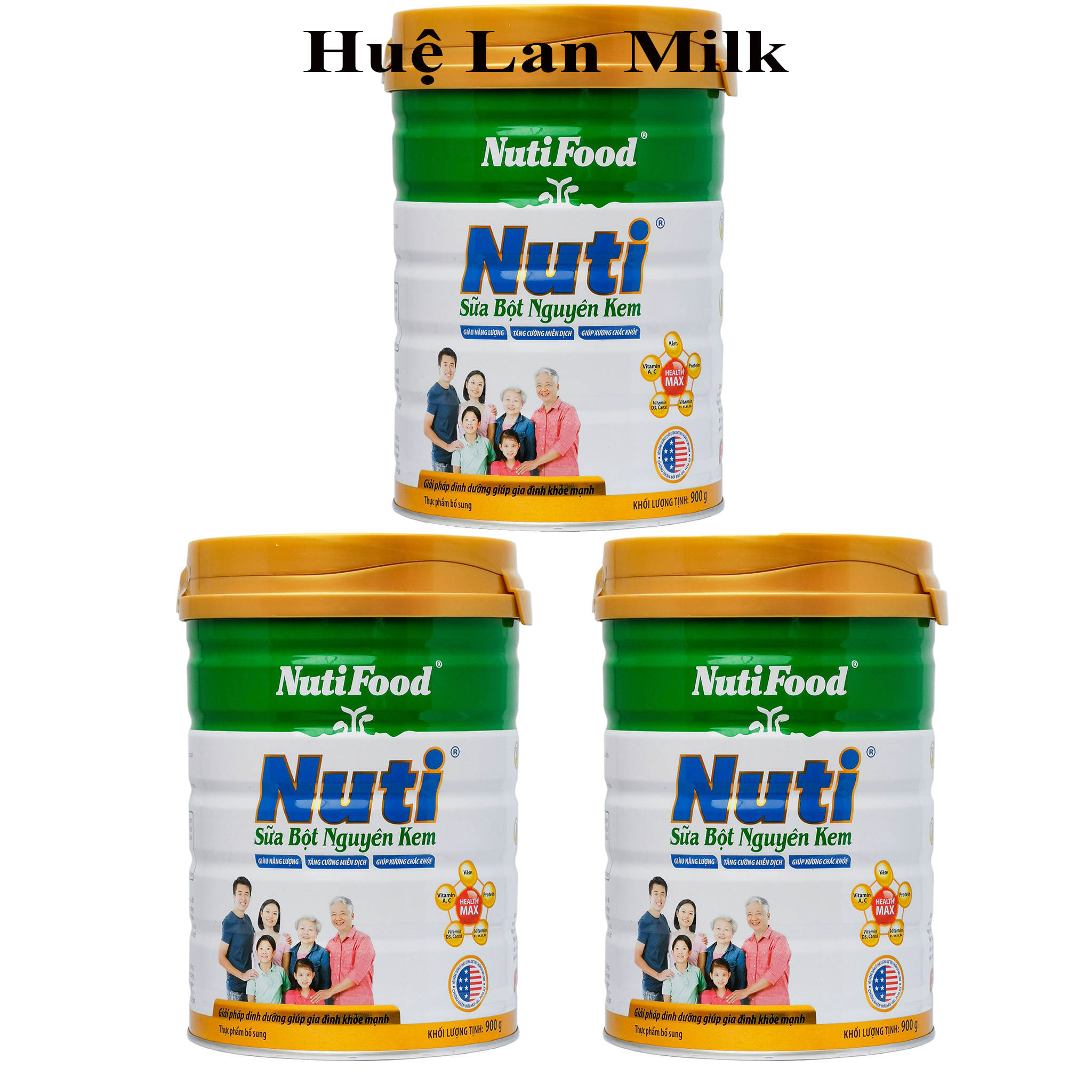 Combo 3 Hộp Sữa Bột Nutifood Nguyên Kem Nuti Hộp 900g Giải pháp dinh dưỡng