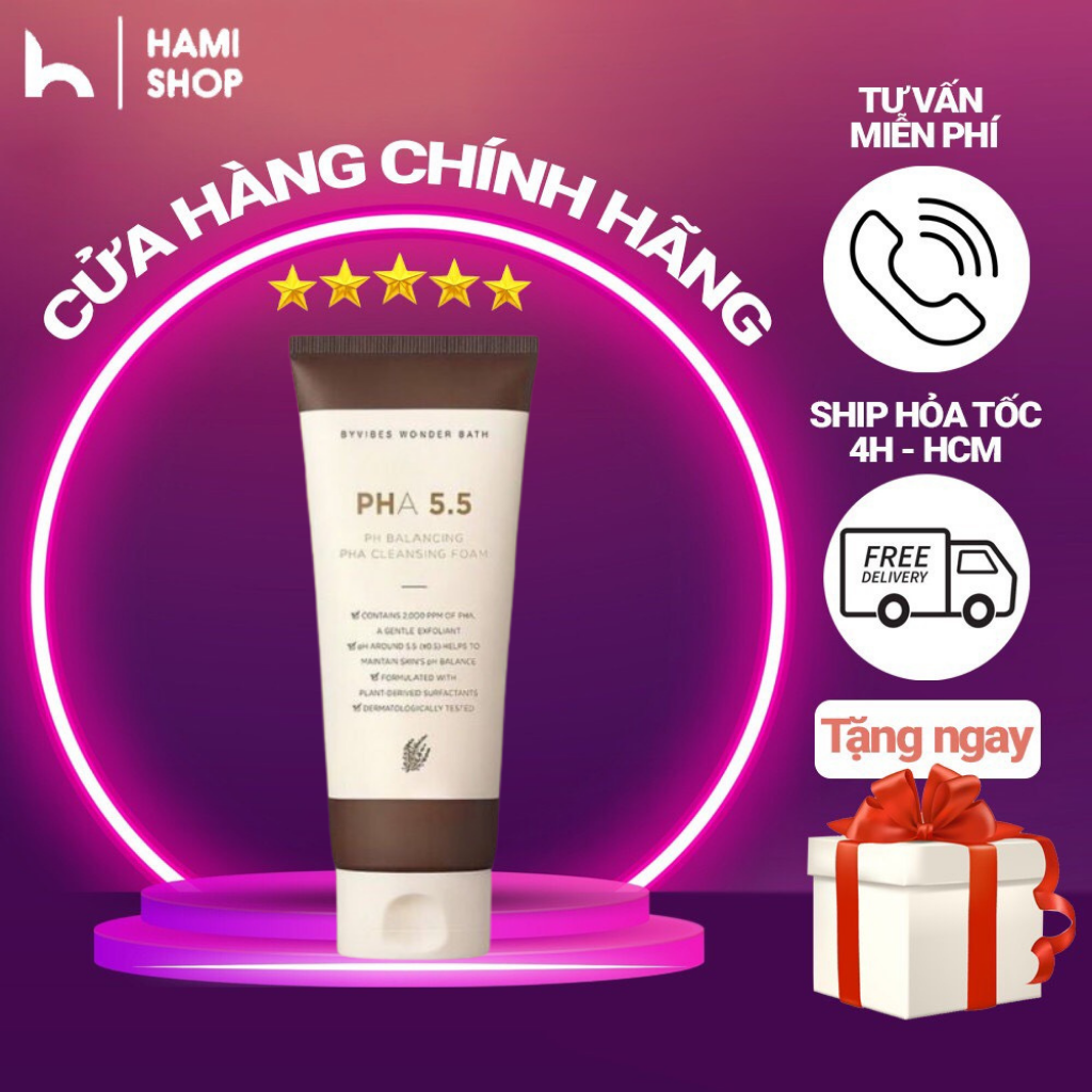 Sữa rửa mặt byvibes wonder bath pha 5.5 dịu nhẹ 130ml